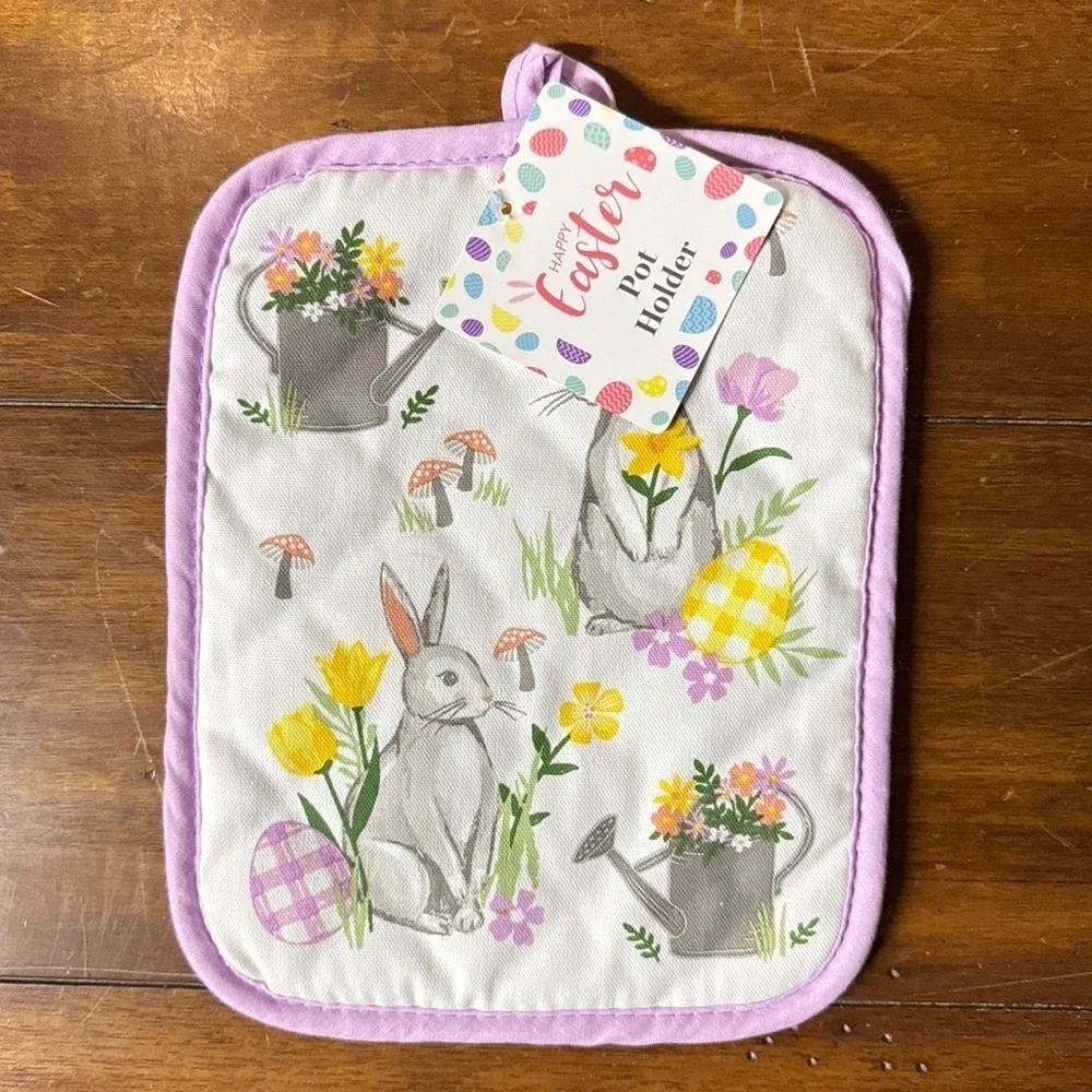 Easter Bunny Pot Holder and Oven Mitt